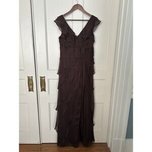 Adrianna Papell Formal Tiered Chiffon Petal Dress, Size 8